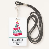 Joy to the World Kerstcitote Typografie Badge (Achterkant met draagriem)