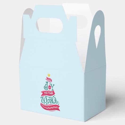 Joy to the World Kerstcitote Typografie Bedankdoosjes (Geopend)