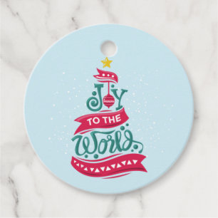Joy to the World Kerstcitote Typografie Bedankjes Labels