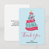 Joy to the World Kerstcitote Typografie Bedankkaart (Voorkant / Achterkant)
