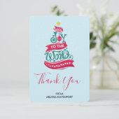Joy to the World Kerstcitote Typografie Bedankkaart (Staand voorkant)