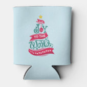 Joy to the World Kerstcitote Typografie Blikjeskoeler (Voorkant)