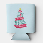 Joy to the World Kerstcitote Typografie Blikjeskoeler (Achterkant)