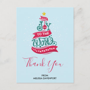 Joy to the World Kerstcitote Typografie Briefkaart
