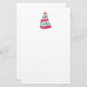 Joy to the World Kerstcitote Typografie Briefpapier (Voorkant / Achterkant)