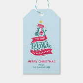 Joy to the World Kerstcitote Typografie Cadeaulabel (Voorkant)