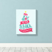 Joy to the World Kerstcitote Typografie Canvas Afdruk (Insitu (Houten vloer))