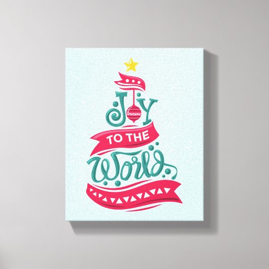 Joy to the World Kerstcitote Typografie Canvas Afdruk (Voorkant)