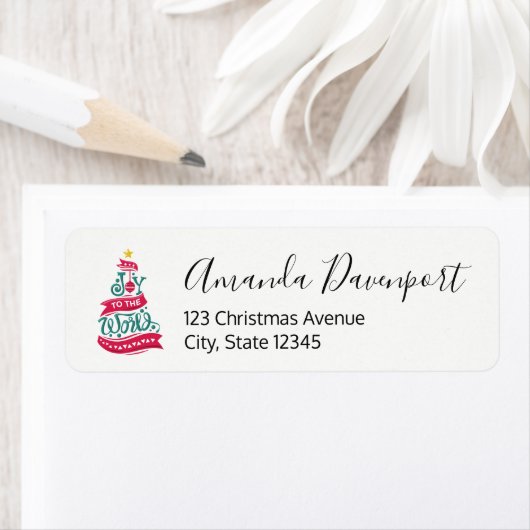 Joy to the World Kerstcitote Typografie Etiket (Insitu)