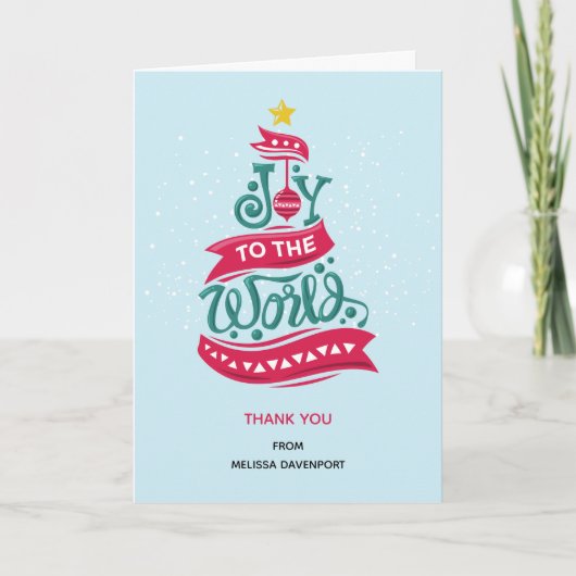 Joy to the World Kerstcitote Typografie Feestdagen Kaart (Voorkant)