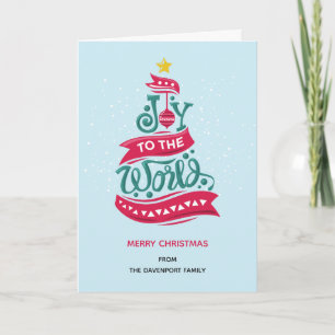 Joy to the World Kerstcitote Typografie Feestdagen Kaart