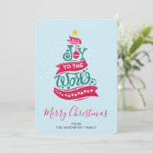 Joy to the World Kerstcitote Typografie Feestdagenkaart (Staand voorkant)