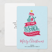 Joy to the World Kerstcitote Typografie Feestdagenkaart (Voorkant / Achterkant)