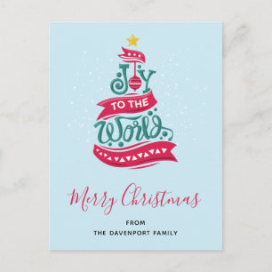 Joy to the World Kerstcitote Typografie Feestdagenkaart