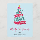 Joy to the World Kerstcitote Typografie Feestdagenkaart (Voorkant)