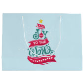 Joy to the World Kerstcitote Typografie Groot Cadeauzakje (Achterkant)