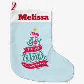 Joy to the World Kerstcitote Typografie Grote Kerstsok (Voorkant)