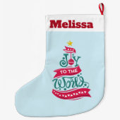 Joy to the World Kerstcitote Typografie Grote Kerstsok (Achterkant)