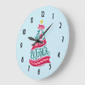 Joy to the World Kerstcitote Typografie Grote Klok (Hoek)