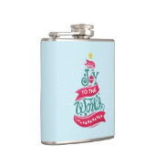 Joy to the World Kerstcitote Typografie Heupfles (Rechts)