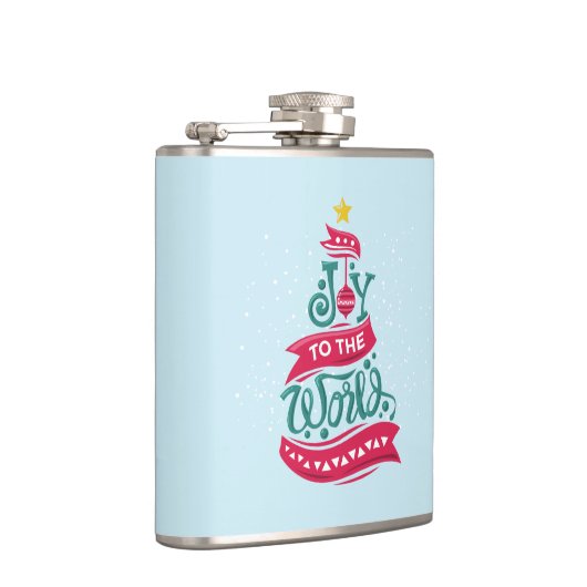 Joy to the World Kerstcitote Typografie Heupfles (Rechts)