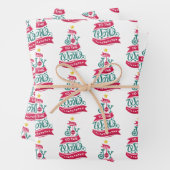 Joy to the World Kerstcitote Typografie Inpakpapier Vel (In situ)