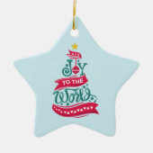 Joy to the World Kerstcitote Typografie Keramisch Ornament (Voorkant)