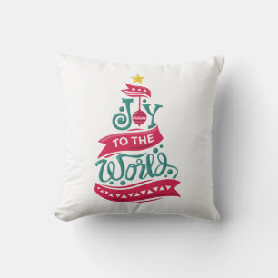 Joy to the World Kerstcitote Typografie Kussen