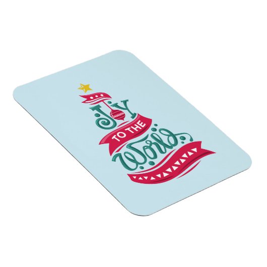 Joy to the World Kerstcitote Typografie Magneet (Rechterzijde)