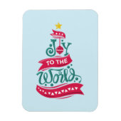 Joy to the World Kerstcitote Typografie Magneet (Verticaal)