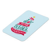 Joy to the World Kerstcitote Typografie Magneet (Linkerzijde)