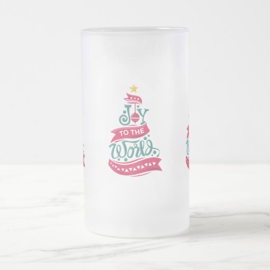 Joy to the World Kerstcitote Typografie Matglas Bierpul (Center)