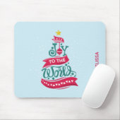 Joy to the World Kerstcitote Typografie Muismat (Met muis)