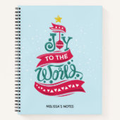Joy to the World Kerstcitote Typografie Notitieboek (Voorkant)