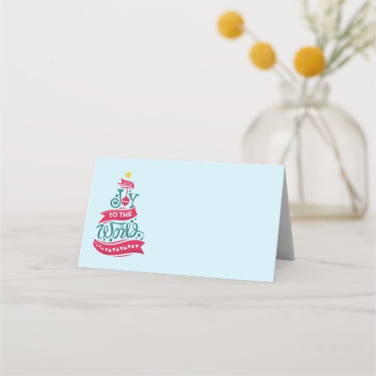 Joy to the World Kerstcitote Typografie Plaatskaartje (Voorkant)