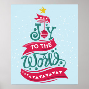 Joy to the World Kerstcitote Typografie Poster