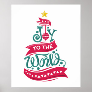 Joy to the World Kerstcitote Typografie Poster