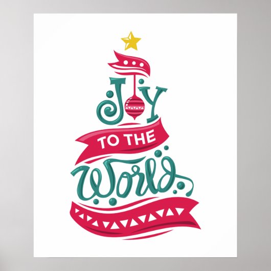 Joy to the World Kerstcitote Typografie Poster (Voorkant)