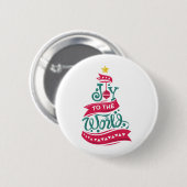 Joy to the World Kerstcitote Typografie Ronde Button 5,7 Cm (Voorkant /achterkant)