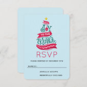 Joy to the World Kerstcitote Typografie RSVP Kaartje (Voorkant / Achterkant)