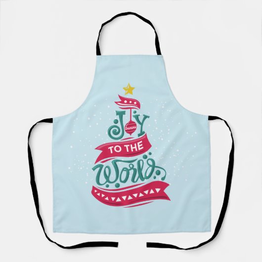 Joy to the World Kerstcitote Typografie Schort (Voorkant)