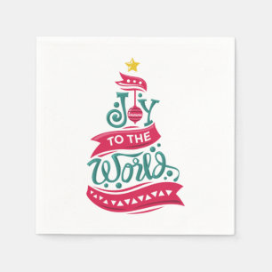 Joy to the World Kerstcitote Typografie Servet