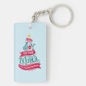Joy to the World Kerstcitote Typografie Sleutelhanger (achterkant)