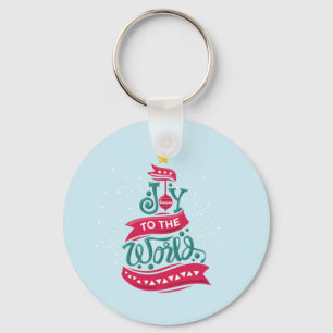 Joy to the World Kerstcitote Typografie Sleutelhanger