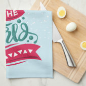 Joy to the World Kerstcitote Typografie Theedoek (Quarter Fold)