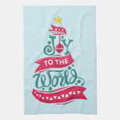 Joy to the World Kerstcitote Typografie Theedoek (Verticaal)