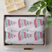 Joy to the World Kerstcitote Typografie Tissuepapier (Geschenk)