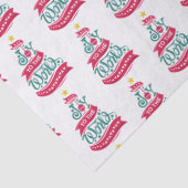 Joy to the World Kerstcitote Typografie Tissuepapier (Detail)