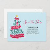 Joy to the World Kerstcitote Typografie Uitnodiging Briefkaart (Voorkant / Achterkant)