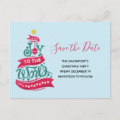 Joy to the World Kerstcitote Typografie Uitnodiging Briefkaart (Voorkant)